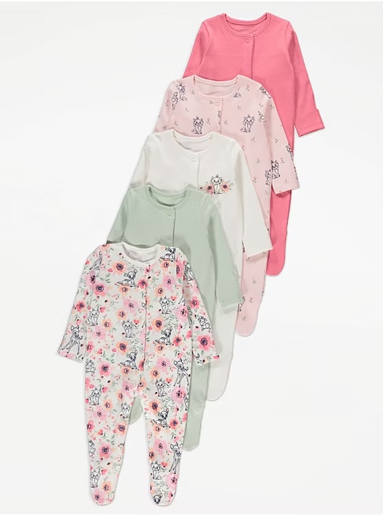 George Baby 5Sleepsuits Long Sleeved (3-6months)