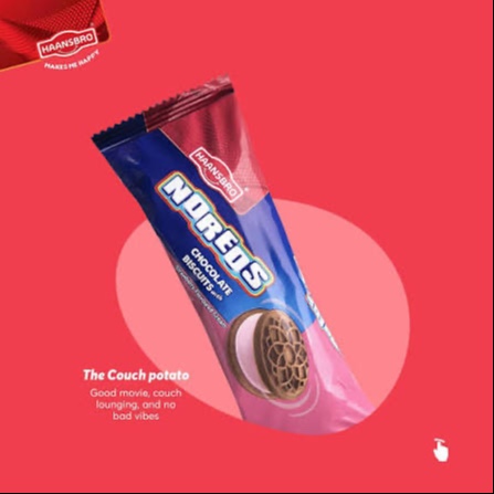 Haansbro Noreos Sandwich Biscuits With Strawberry Flavoured Cream