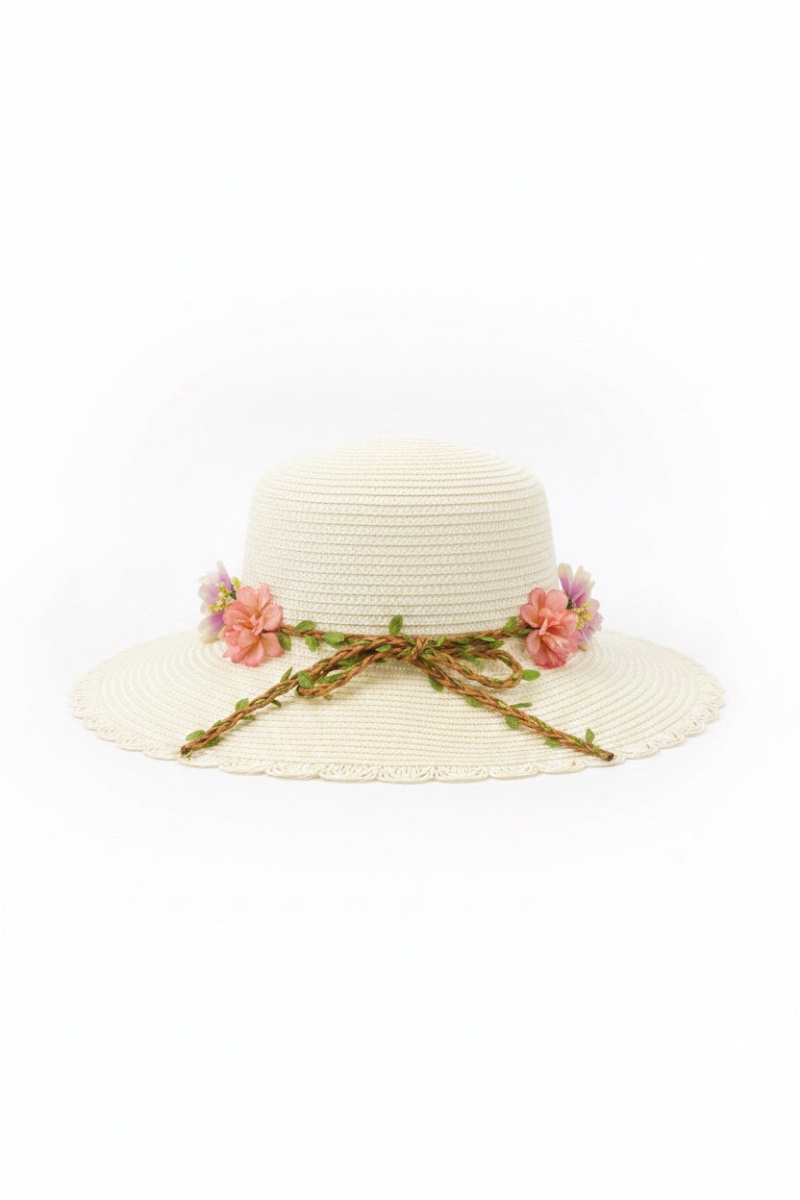 Beach Hat with flowers design