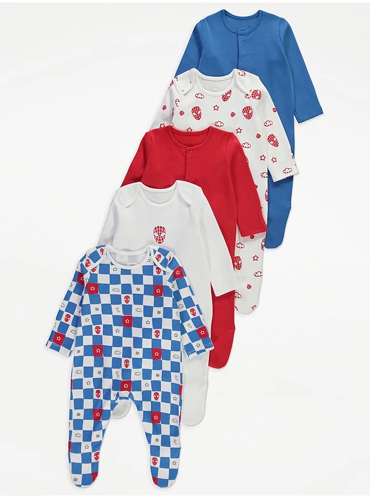 George Baby 5Sleepsuits Long Sleeve (First Size)